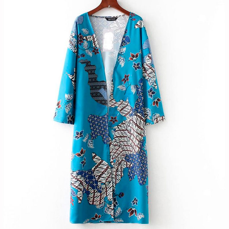 Smuk kimono i flot farve og mønster design - Design nr. k129