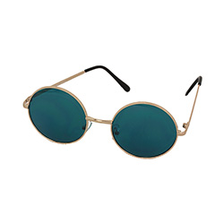 Guld solbrille med tyrkis grønt glas - Design nr. 1001