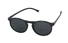 Rund enkelt solbrille i blank sort - Design nr. 1054