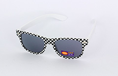 BØRNE solbrille i hvid/sort tern - Design nr. 1087
