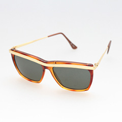 Brun / skildpadde farvet solbrille med guld øverst - Design nr. 283