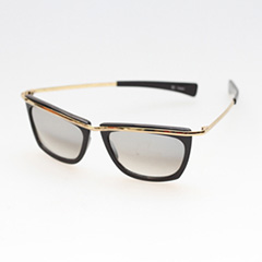 Sort blank solbrille med guld øverst - spejlglas - Design nr. 284