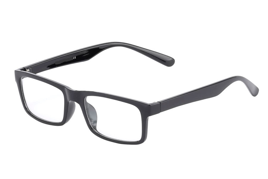 Sort firkantet brille uden styrke - Design nr. 3016