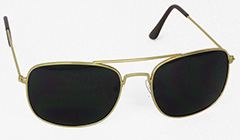 Aviator solbrille i firkantet guld stel - Design nr. 3091
