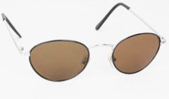 Sølvfarvet oval modesolbrille - Design nr. 3121