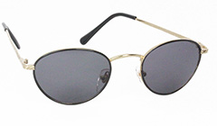 Sort og guldfarvet oval solbrille - Design nr. 3122