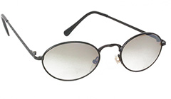 Sort oval solbrille med smokey glas - Design nr. 3123