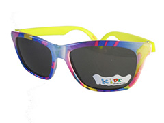 Børnesolbrille i fine farver med gule stænger?. UV beskyttelse (1-2 år) - Design nr. 369