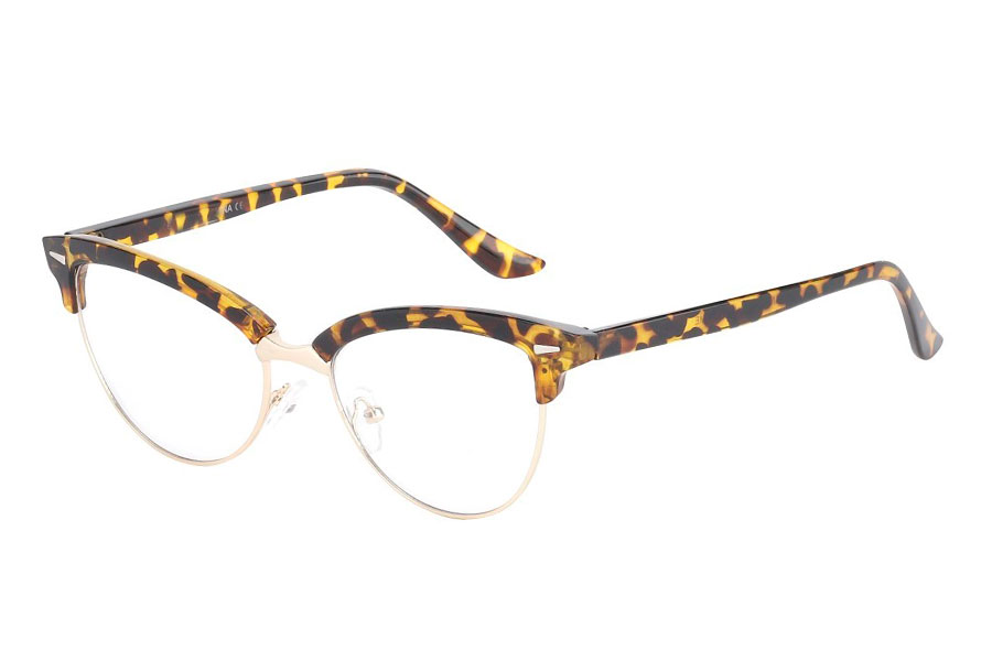 Cateye brille i lyst skildpaddebrun / leopard mønstret stel - Design nr. s3759