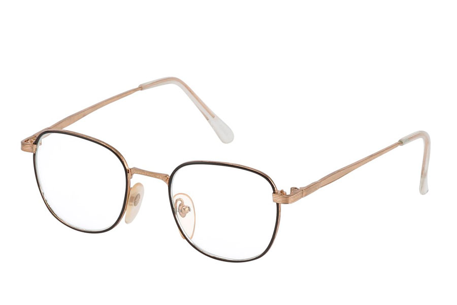 Brille med klart glas uden styrke i sort og guld - Design nr. 3778