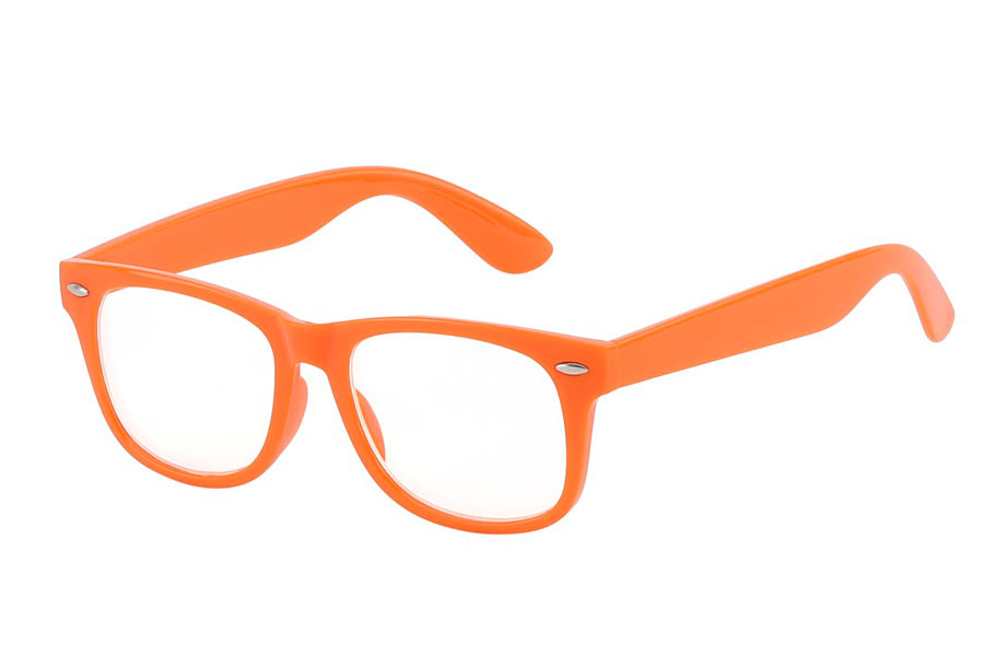 BØRNE brille med klart glas i orange stel - Design nr. 3785