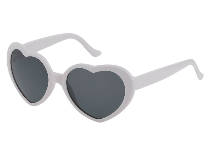Hvid hjerte solbrille - Design nr. 3792