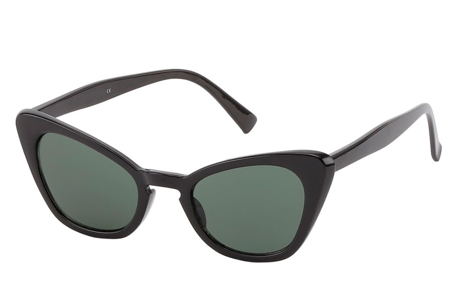Sort Cateye solbrille med alm. mørke glas. - Design nr. 3794