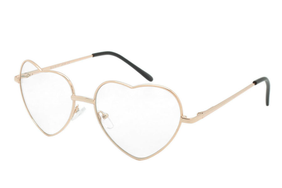 Hjertebrille i guldfarvet metalstel - Design nr. s3859