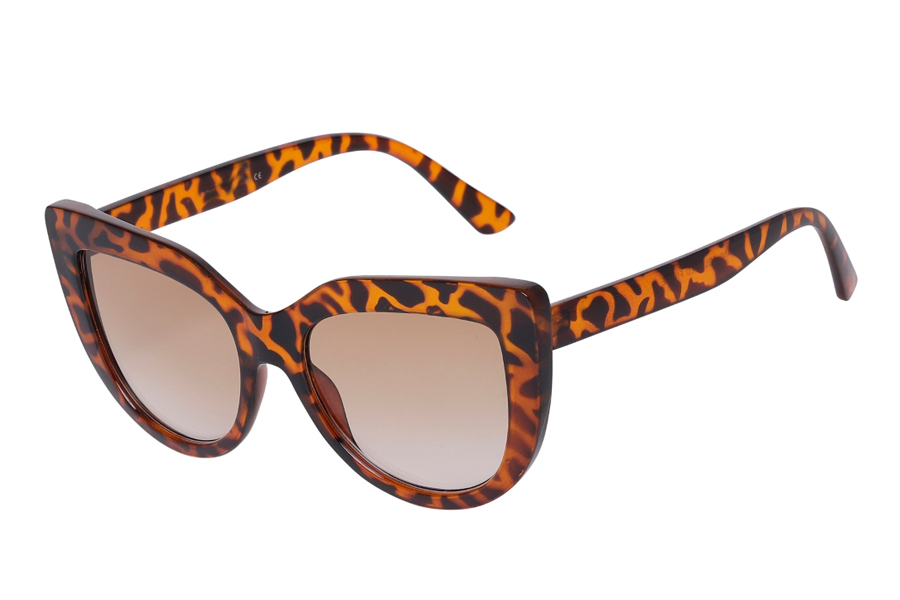 Flot feminin solbrille i kraftigt cateye / katteøje design - Design nr. s3955