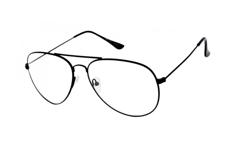 Sort metal brille i aviator design uden styrke - Design nr. s4057