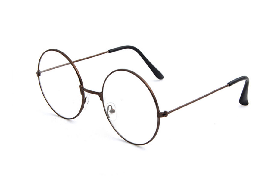 Bronzefarvet metal brille i det moderigtige John Lennon look - Design nr. s4207