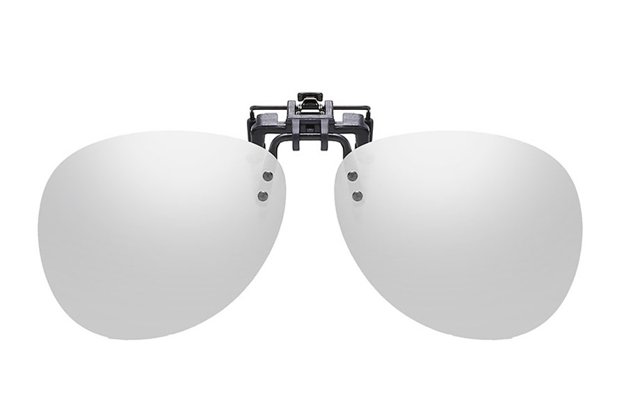 Polaroid clip-on solbrille i sølvfarvet spejlglas. - Design nr. 4303