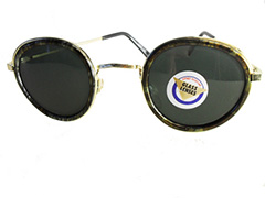 Rund solbrille med gullig marmor gummikant - Design nr. 489