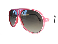 Pink aviator / millionaire solbrille med mærket S - Design nr. 494