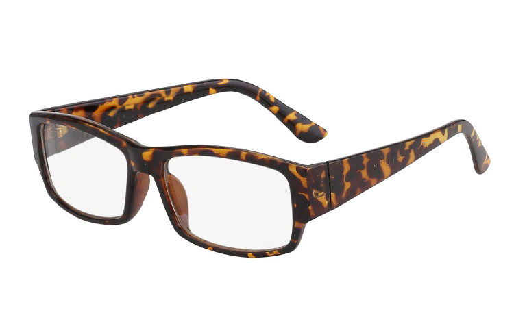 Brille med klart glas uden styrke i skildpadde brun - Design nr. 518