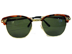 Clubmaster solbrille i tortoise brun og guld med skønne guld detaljer. - Design nr. 525