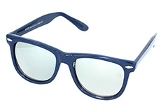 Wayfarer solbrille med spejlglas i mørkblå - Design nr. 631