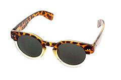 Kraftig solbrille i orange/sort - gennemsigtig design.