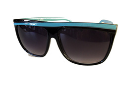 Sort solbrille med asymetrisk blå streg - Design nr. 843