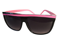Sort solbrille med asymetrisk pink streg - Design nr. 845