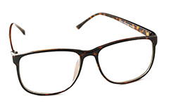 Enkelt brille uden styrke med klart glas i brun - Design nr. 889