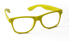 Wayfarer brille med brilleglas uden styrke i gul.