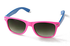 Billig wayfarer solbrille i pink og blå