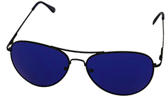 Pilot / aviator solbrille med blå solbrille glas